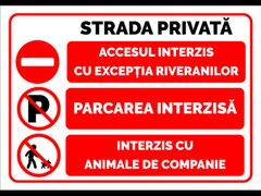 Indicator pentru strada privata parcare interzisa